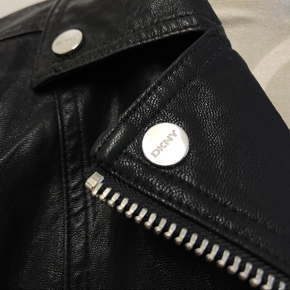DKNY Faux-Leather Moto Jacket - Picture 4 of 8